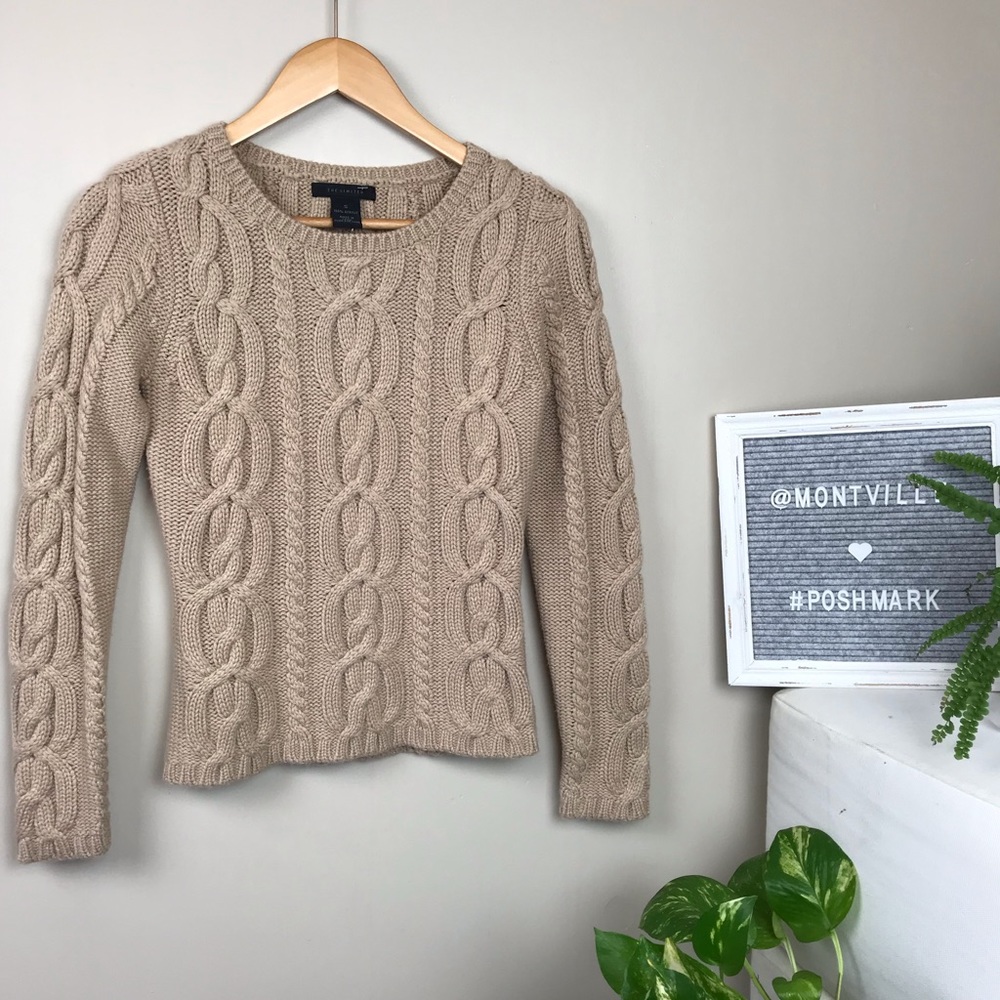 The Limited Tan Small Cable Knit Sweater